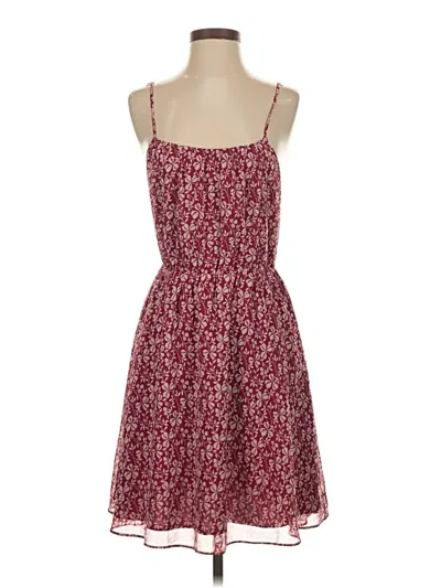 Pre-owned Ann Taylor Loft Casual Dress In Burgundy