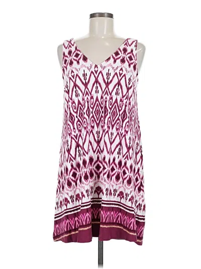 Pre-owned Ann Taylor Loft Casual Dress In Burgundy