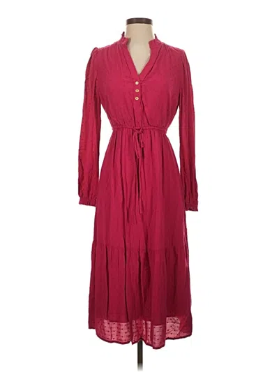 Pre-owned Ann Taylor Loft Casual Dress In Burgundy