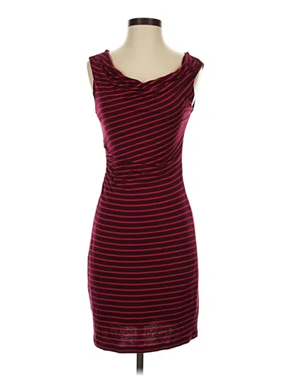 Pre-owned Ann Taylor Loft Casual Dress In Burgundy