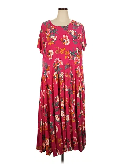 Pre-owned Ann Taylor Loft Casual Dress In Burgundy