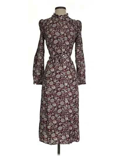 Pre-owned Ann Taylor Loft Casual Dress In Burgundy