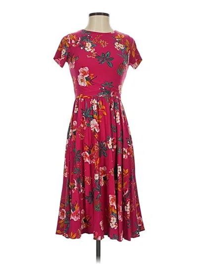 Pre-owned Ann Taylor Loft Casual Dress In Burgundy
