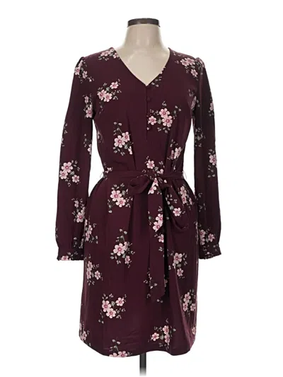 Pre-owned Ann Taylor Loft Casual Dress In Burgundy