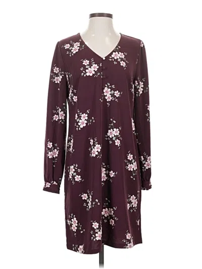 Pre-owned Ann Taylor Loft Casual Dress In Burgundy