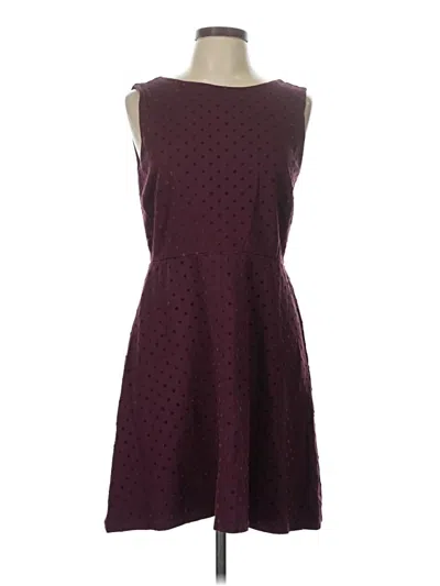 Pre-owned Ann Taylor Loft Casual Dress In Burgundy
