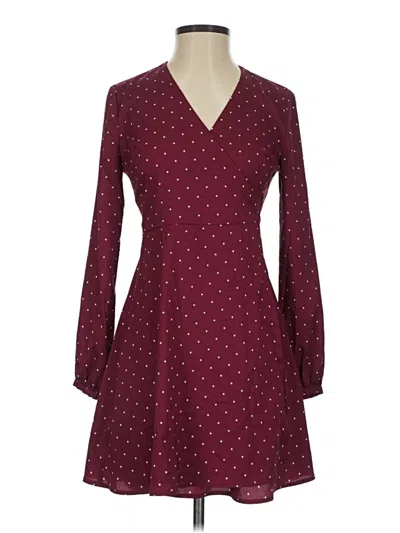 Pre-owned Ann Taylor Loft Casual Dress In Burgundy