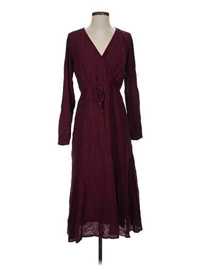 Pre-owned Ann Taylor Loft Casual Dress In Burgundy