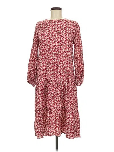 Pre-owned Ann Taylor Loft Casual Dress In Burgundy