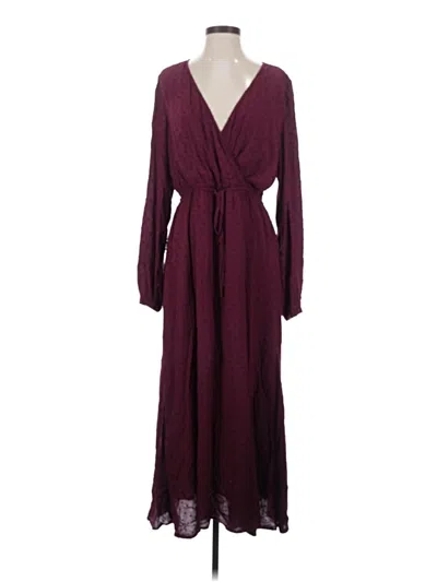 Pre-owned Ann Taylor Loft Casual Dress In Burgundy