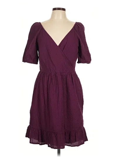 Pre-owned Ann Taylor Loft Casual Dress In Burgundy