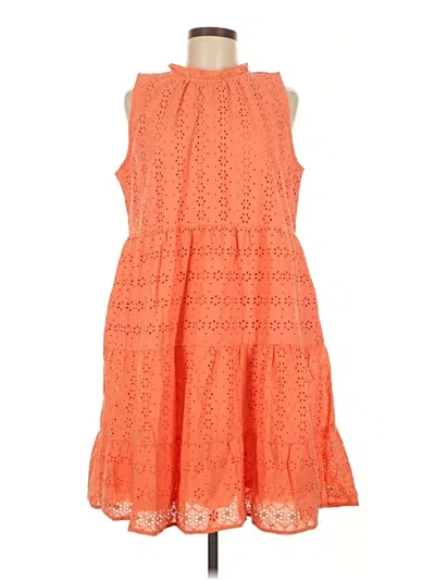 Pre-owned Ann Taylor Loft Casual Dress In Orange