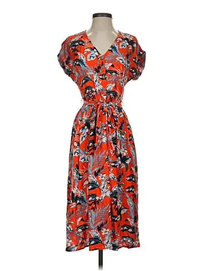 Pre-owned Ann Taylor Loft Casual Dress In Orange