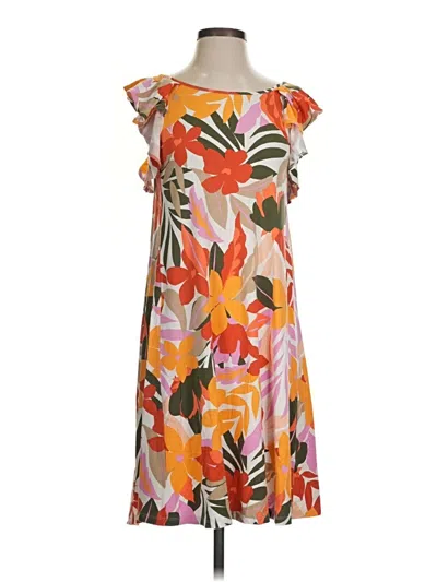 Pre-owned Ann Taylor Loft Casual Dress In Orange