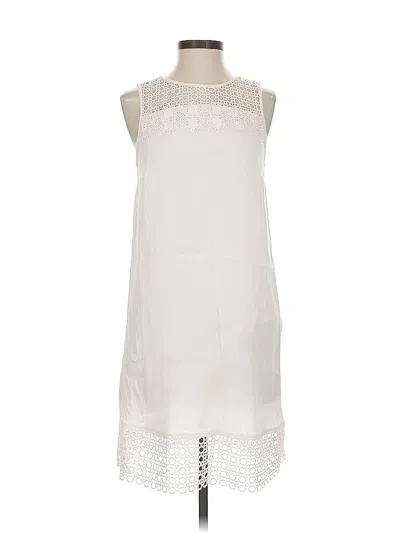 Pre-owned Ann Taylor Loft Casual Dress In White