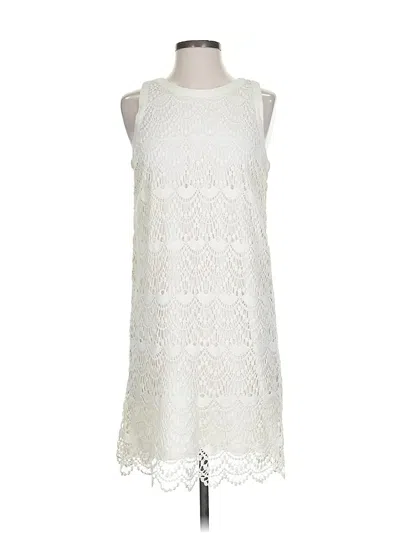 Pre-owned Ann Taylor Loft Casual Dress In White