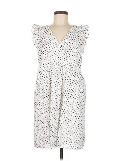 Pre-owned Ann Taylor Loft Casual Dress In White