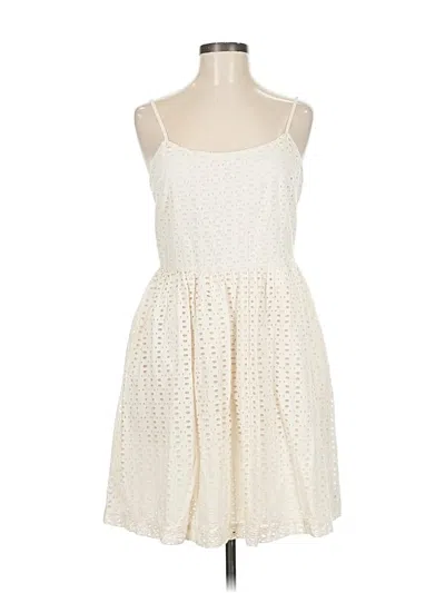 Pre-owned Ann Taylor Loft Casual Dress In White