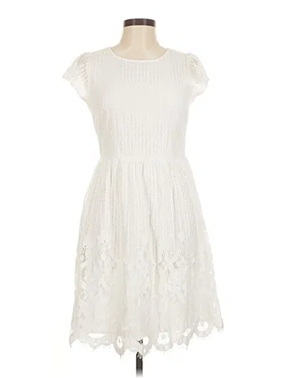 Pre-owned Ann Taylor Loft Casual Dress In White