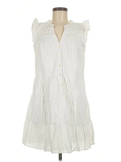 Pre-owned Ann Taylor Loft Casual Dress In White