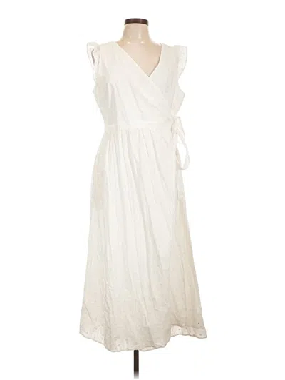 Pre-owned Ann Taylor Loft Casual Dress In White