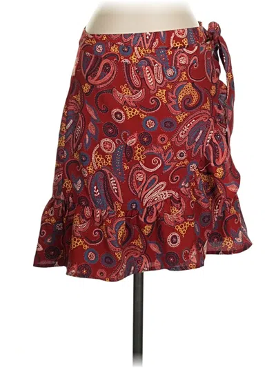 Pre-owned Ann Taylor Loft Casual Skirt In Burgundy