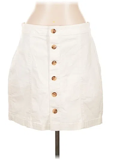Pre-owned Ann Taylor Loft Casual Skirt In White