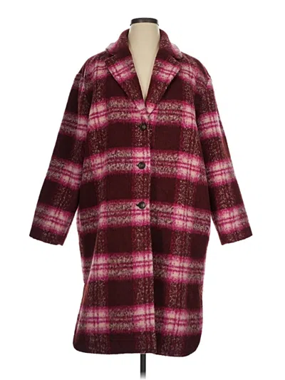 Pre-owned Ann Taylor Loft Coat In Burgundy