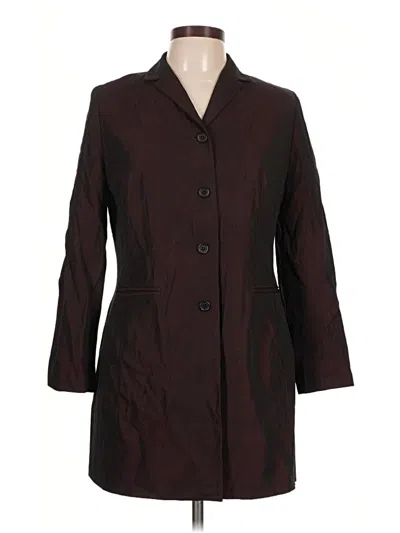 Pre-owned Ann Taylor Loft Coat In Burgundy