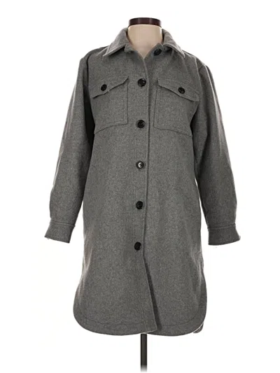 Pre-owned Ann Taylor Loft Coat In Gray