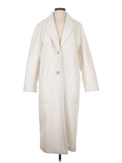 Pre-owned Ann Taylor Loft Coat In White