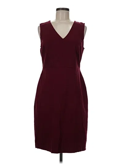 Pre-owned Ann Taylor Loft Cocktail Dress In Burgundy