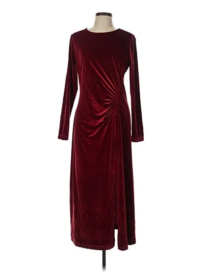 Pre-owned Ann Taylor Loft Cocktail Dress In Burgundy