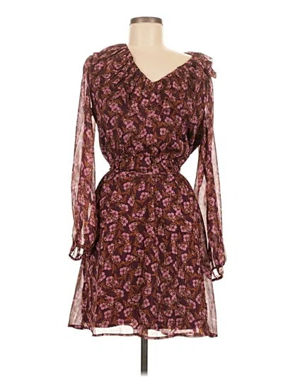 Pre-owned Ann Taylor Loft Cocktail Dress In Burgundy