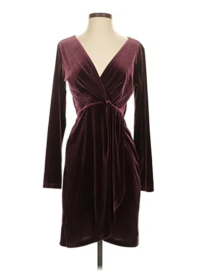 Pre-owned Ann Taylor Loft Cocktail Dress In Burgundy