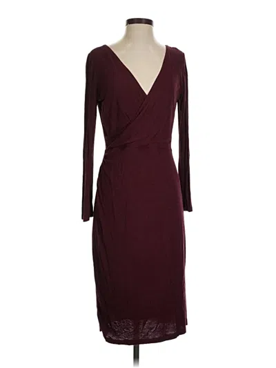 Pre-owned Ann Taylor Loft Cocktail Dress In Burgundy
