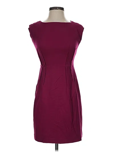 Pre-owned Ann Taylor Loft Cocktail Dress In Burgundy