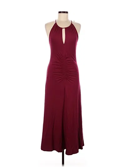 Pre-owned Ann Taylor Loft Cocktail Dress In Burgundy