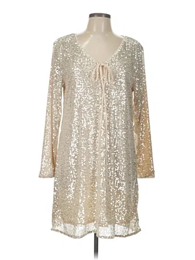 Pre-owned Ann Taylor Loft Cocktail Dress In Silver