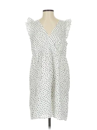Pre-owned Ann Taylor Loft Cocktail Dress In White
