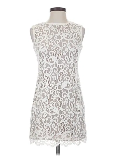Pre-owned Ann Taylor Loft Cocktail Dress In White
