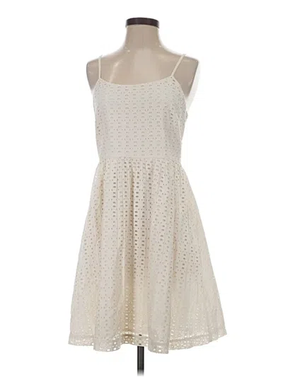 Pre-owned Ann Taylor Loft Cocktail Dress In White
