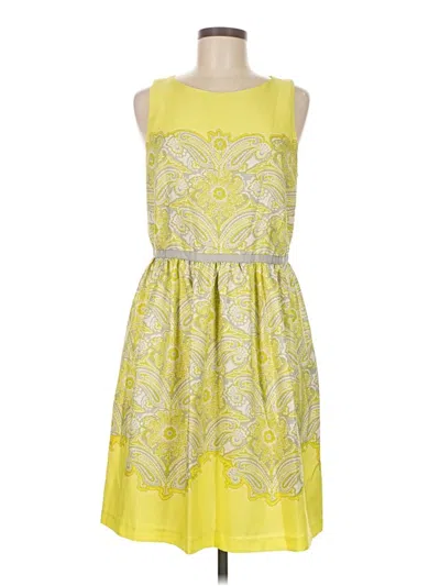 Pre-owned Ann Taylor Loft Cocktail Dress In Yellow