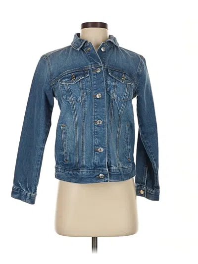 Pre-owned Ann Taylor Loft Denim Jacket In Blue