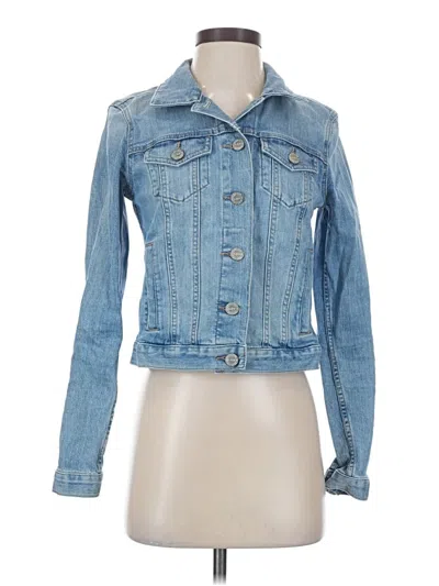 Pre-owned Ann Taylor Loft Denim Jacket In Blue