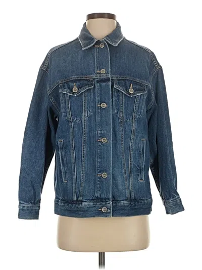 Pre-owned Ann Taylor Loft Denim Jacket In Blue