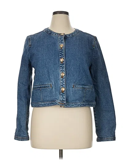 Pre-owned Ann Taylor Loft Denim Jacket In Blue