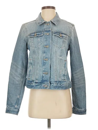 Pre-owned Ann Taylor Loft Denim Jacket In Blue