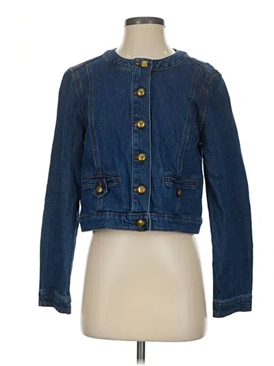 Pre-owned Ann Taylor Loft Denim Jacket In Blue