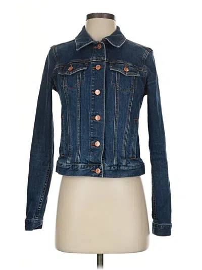 Pre-owned Ann Taylor Loft Denim Jacket In Blue